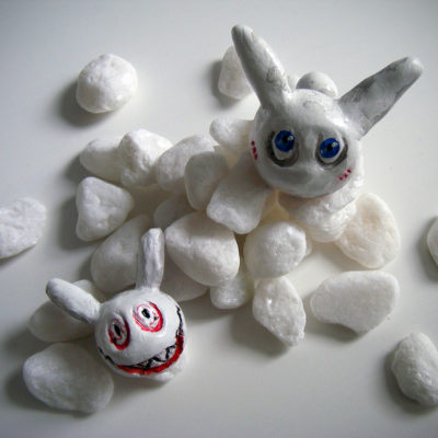 Basteleien aus Fimo - Kugeln mit Ohren - Racuun
