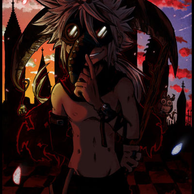 Mangazeichnung OC Neo Shadows of CED mit Pestmaske und Panda - Racuun