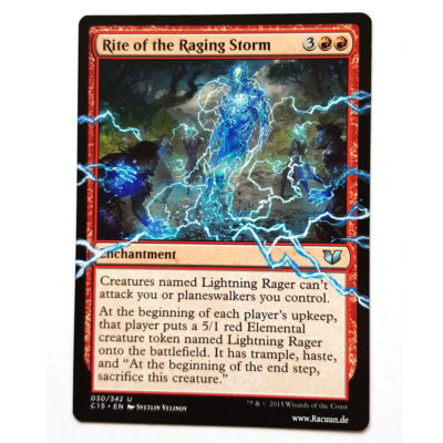 MTG Magic altered Art von Racuun - Rite of the Raging Storm